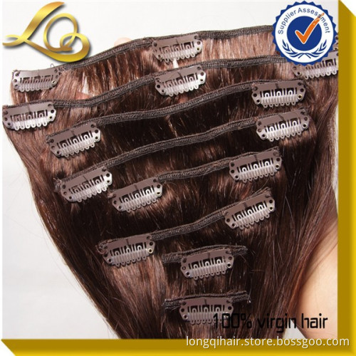Wholesale Cheap 7A Grade Double Drawn 100% Brazilian Virgin Remy Human Hair Grey Color Clip in Hair Extension